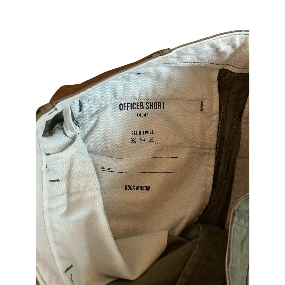 Buck Mason Shorts Mens 31 Officer Slub Twill Chino Casual Preppy Pockets